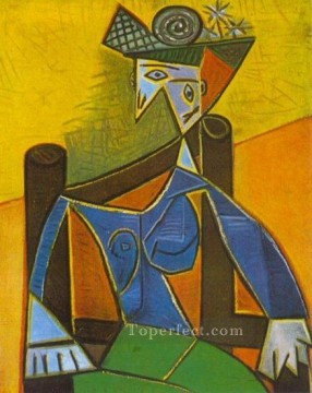 抽象的かつ装飾的 Painting - Femme assise dans un fauteuil 4 1941 キュビズム